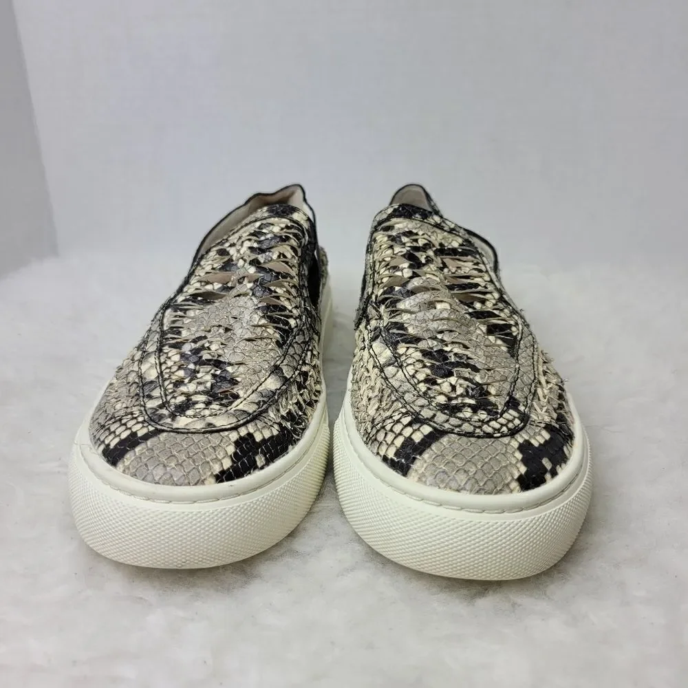 Tory Burch Huarache Weave  Snakeskin Leather Slip On Sneaker  Shoes Size 8